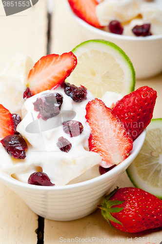 Image of fruit and yogurt salad healthy breakfast