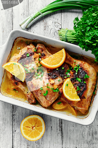 Image of Baked chicken with orange