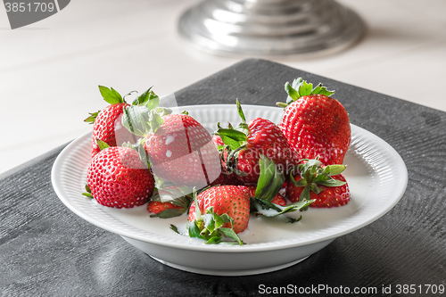 Image of Strawberries in a porcelain bowl