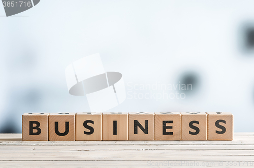 Image of Business word on a wooden sign