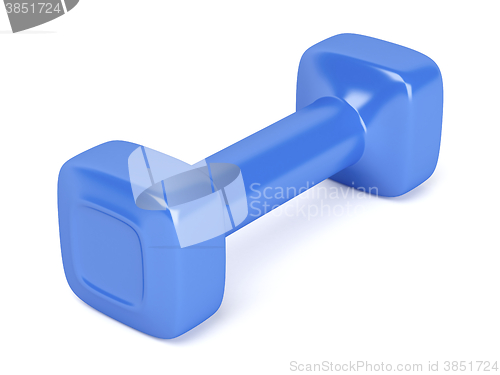 Image of Blue plastic dumbbell