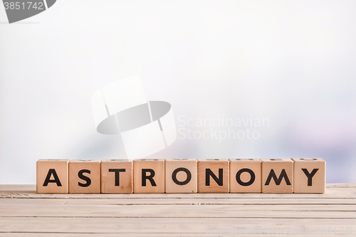 Image of Astronomy sign on a table