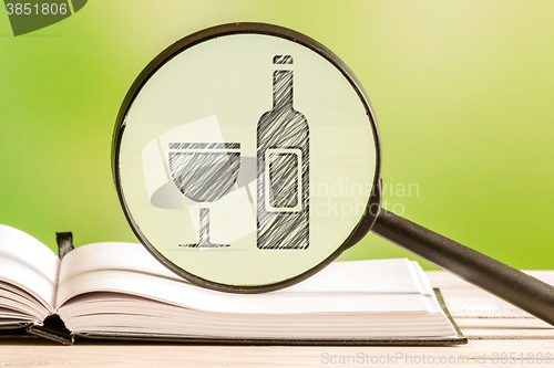 Image of Wine information with a pencil drawing