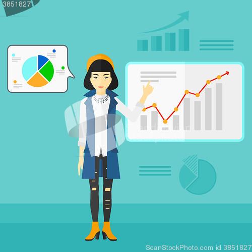 Image of Business woman presenting report.