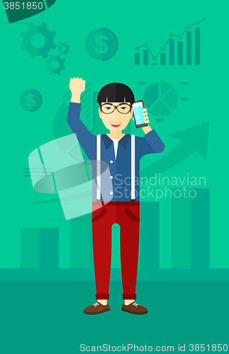 Image of Happy successful businessman.