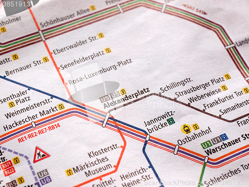 Image of Detail of Berlin subway map