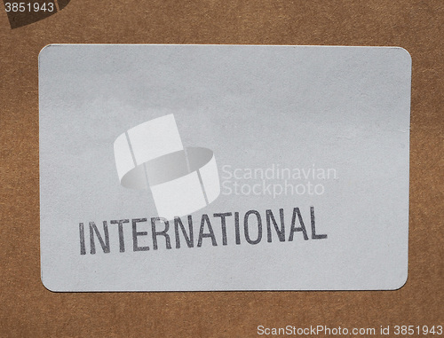 Image of International label on packet