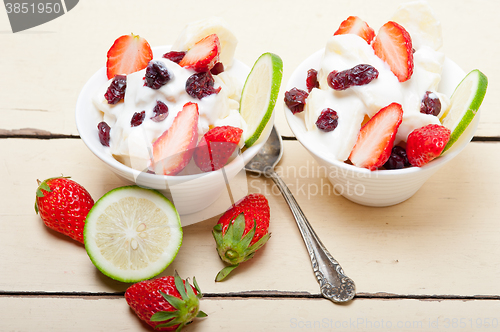 Image of fruit and yogurt salad healthy breakfast