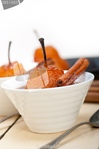 Image of poached pears delicious home made recipe 