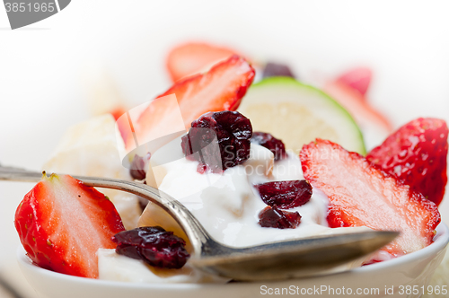 Image of fruit and yogurt salad healthy breakfast