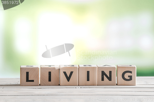 Image of Living word on wooden cubes