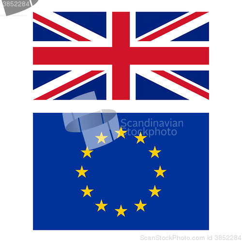Image of UK and Europe flags