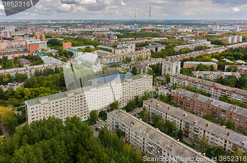 Image of Residential districts with TV towers in Tyumen
