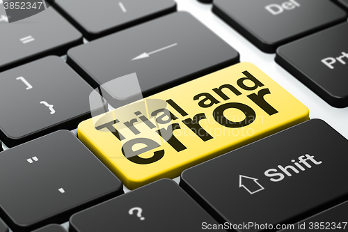 Image of Science concept: Trial And Error on computer keyboard background