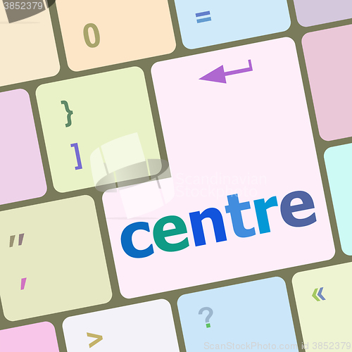 Image of centre button on computer pc keyboard key vector illustration