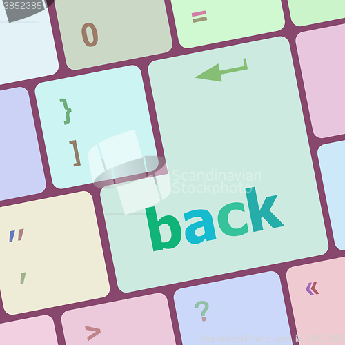 Image of Keyboard with back text on button vector illustration