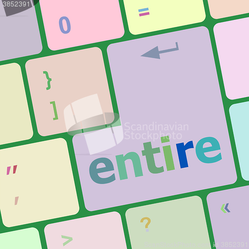 Image of entire button on computer pc keyboard key vector illustration