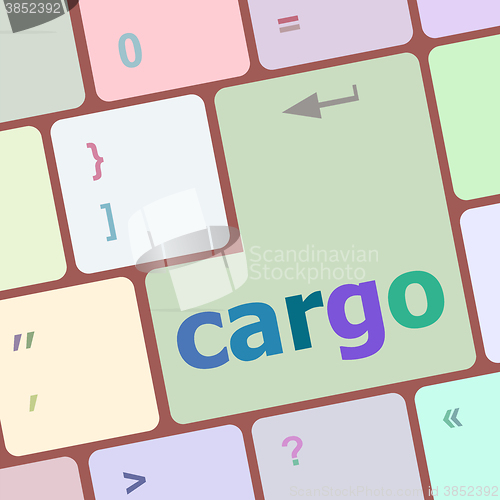 Image of cargo button on computer pc keyboard key vector illustration