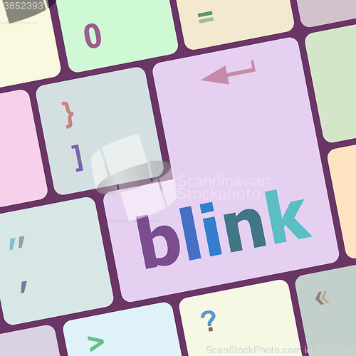 Image of Modern keyboard key with words blink vector illustration