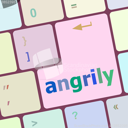 Image of angrily Button on Modern Computer Keyboard key vector illustration