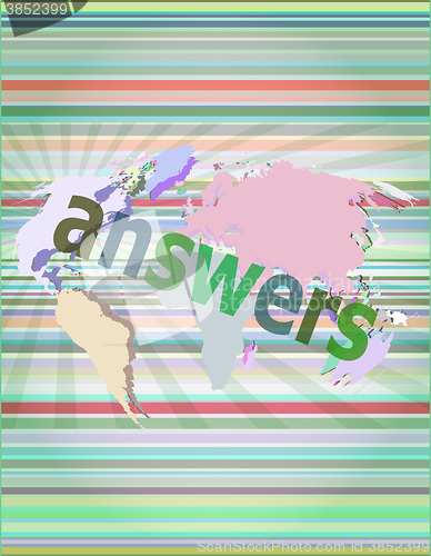 Image of Education concept: words answers on digital background vector illustration
