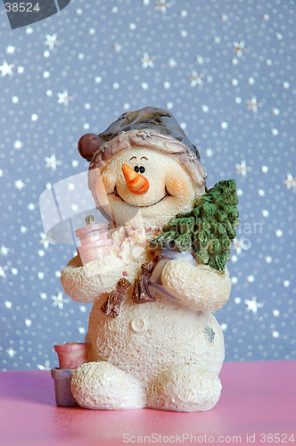 Image of Snowman with Tree