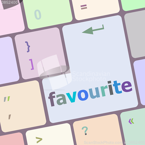 Image of favourite button on computer pc keyboard key vector illustration