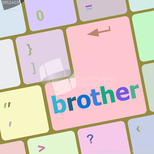 Image of brother word on keyboard key vector illustration