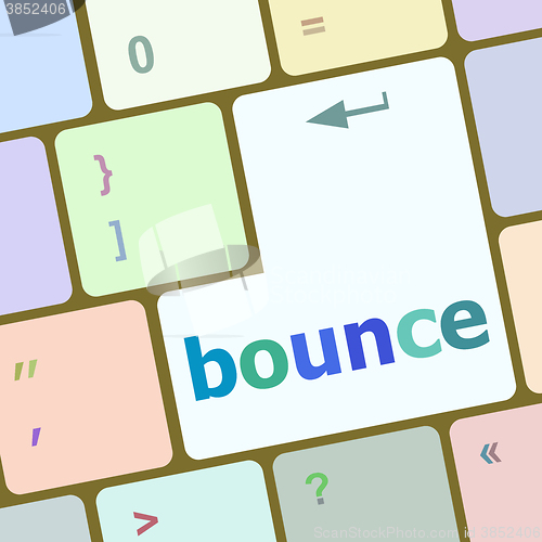 Image of bounce button on computer pc keyboard key vector illustration