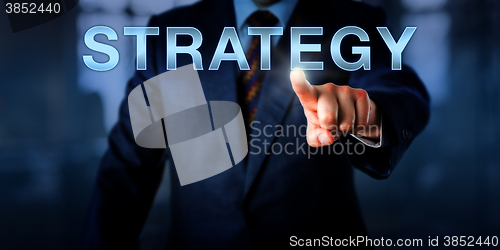 Image of Business Manager Touching STRATEGY