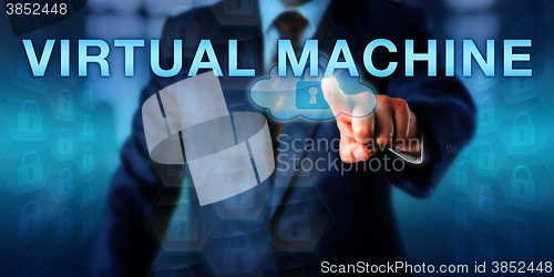 Image of System Administrator Touching VIRTUAL MACHINE