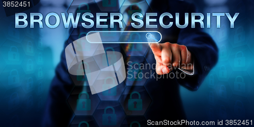 Image of Business Internet User Pushing BROWSER SECURITY