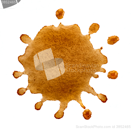 Image of coffee stain on white background