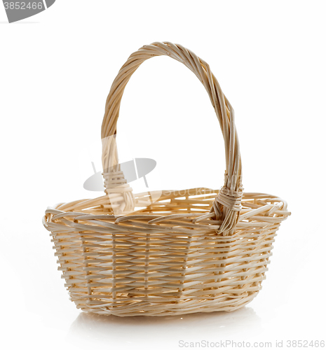 Image of wooden basket on white background