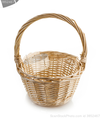 Image of wooden basket on white background