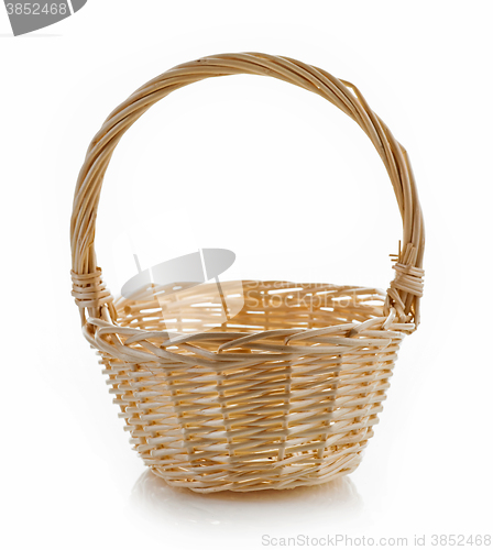 Image of wooden basket on white background