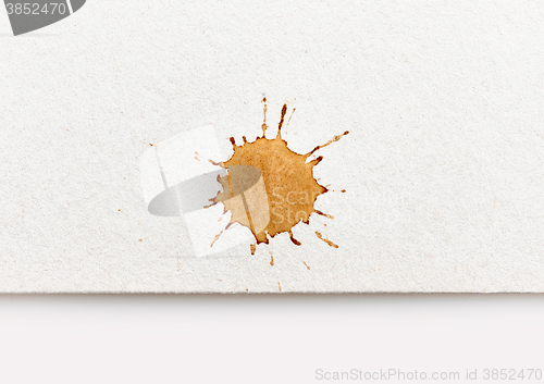 Image of coffee stain on white paper