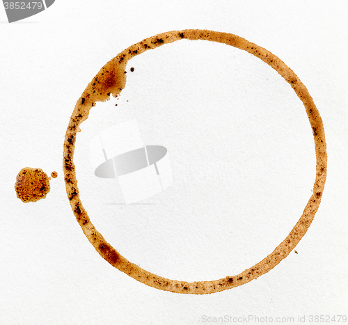 Image of coffee stain on white paper