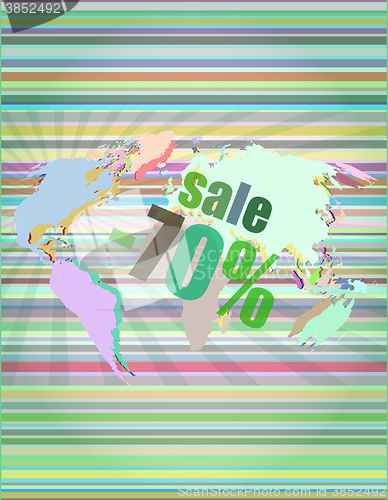 Image of Management concept: sale words on digital screen vector illustration