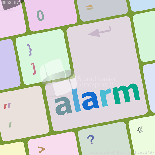 Image of alarm button on the keyboard key vector illustration