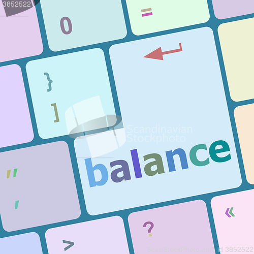 Image of balance computer keyboard key button, raster vector illustration