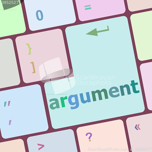 Image of Keyboard with white Enter button, argument word on it vector illustration
