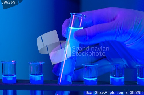 Image of lab flasks