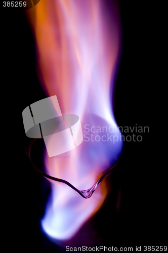 Image of burning alcohol in flask