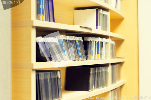 Image of shelving with cd records at radio station