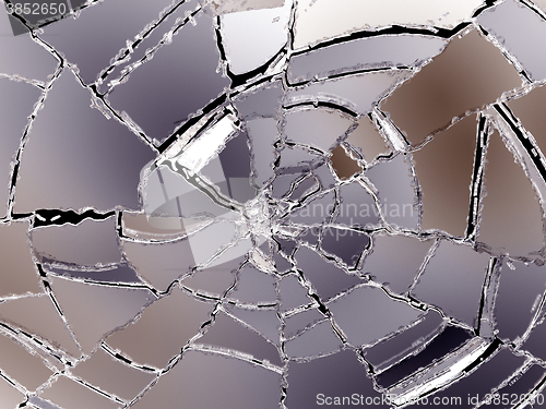 Image of Cracked and Splitted colorful glass on black
