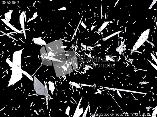 Image of Shattered or splitted glass Pieces isolated on black