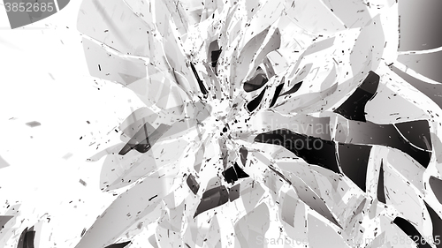 Image of Destructed or broken glass on white