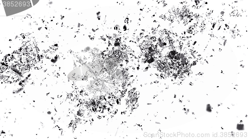 Image of Broken or cracked glass on white background