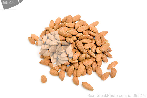 Image of almonds closeup isolated on white